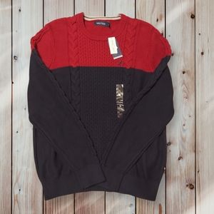 Nautica sweater for men Size M color Red and dark blue